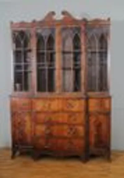 Edwardian breakfronted boekenkast thumbnail 1