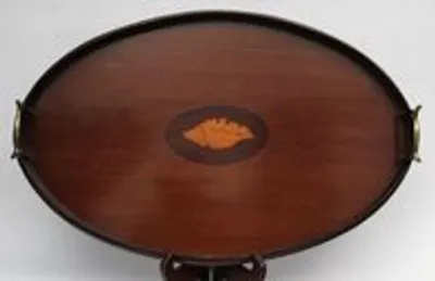 Edwardian mahoniehouten dienblad thumbnail 1