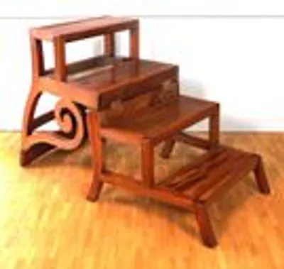 Georgean stijl bibliotheektrap zetel thumbnail 4