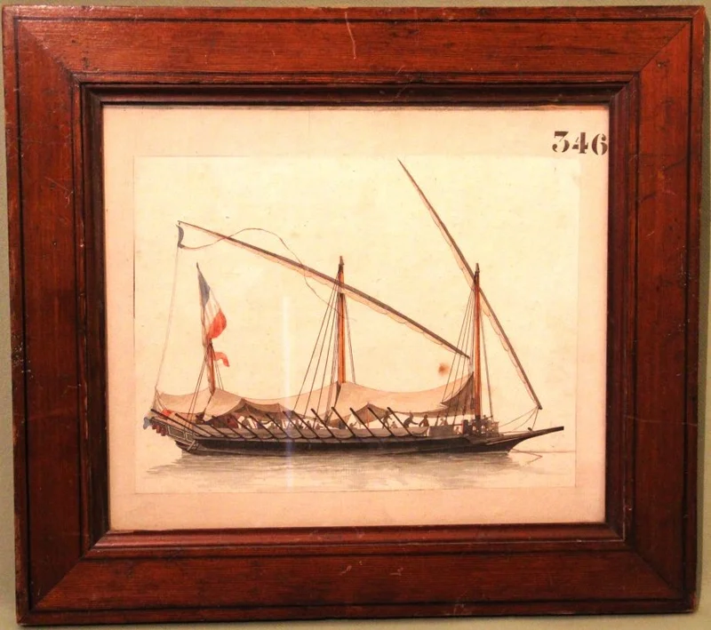 Gravure van Franse boot - Diversen › Schilderijen en prenten - €95.00 - 19e eeuwse gravure in oorspronkelijke lijst
40 x 35cm, lijst inbegrepen