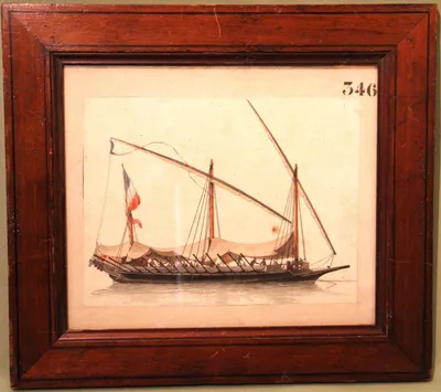 Gravure van Franse boot