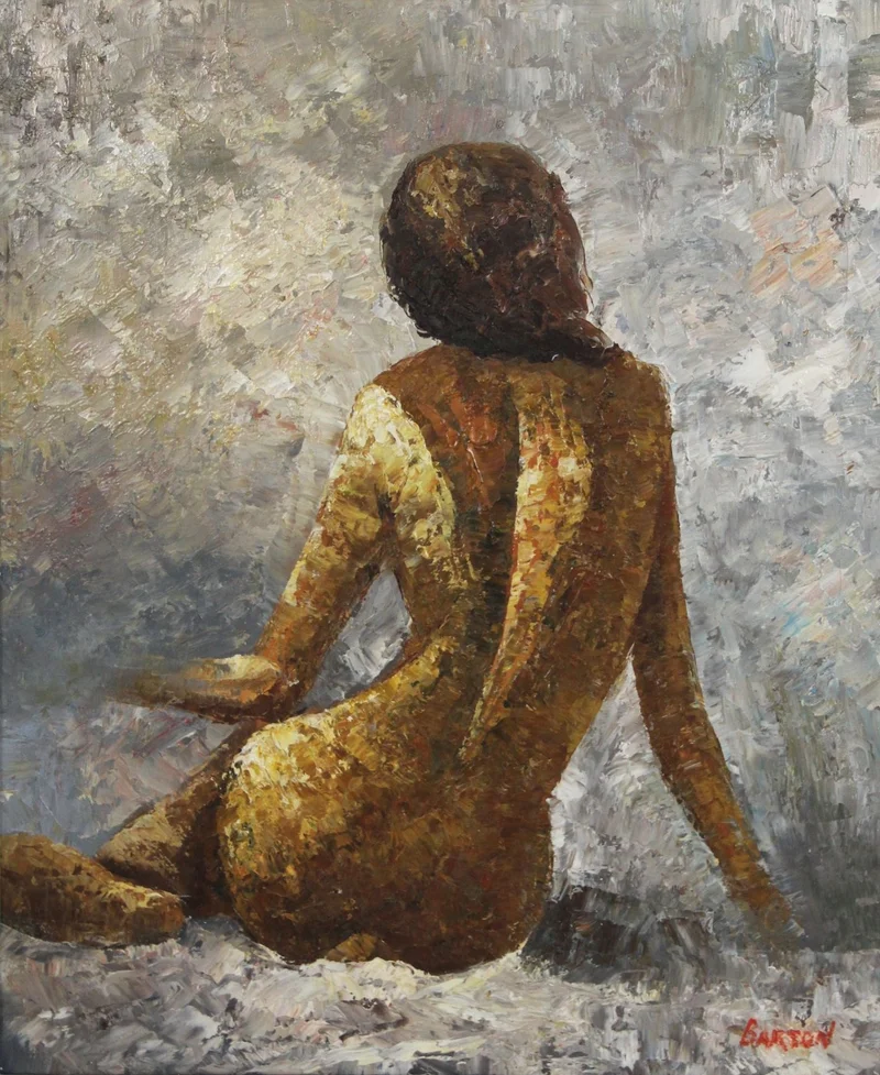 Naakt - Diversen › Schilderijen en prenten - €225.00 - Olieverf op doek
Gesigneerd Barton
(Edward Barton 1936-2012)
60x50 cm