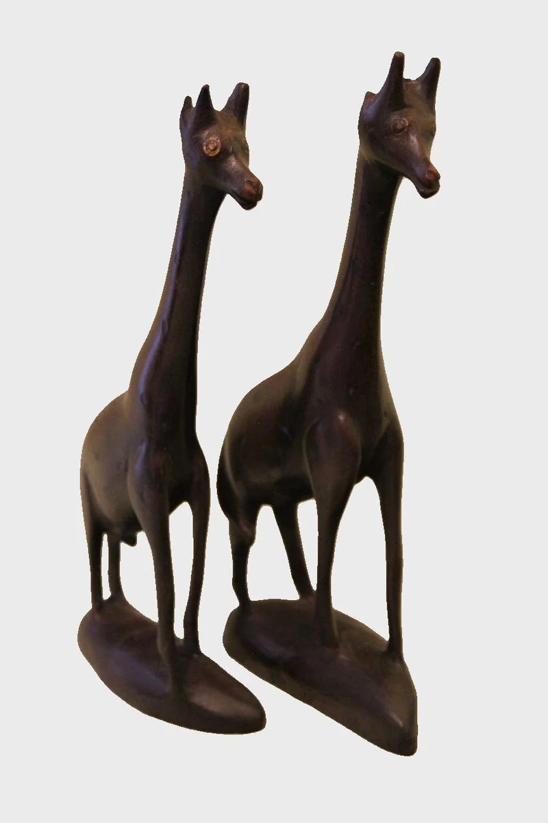 Paar houten sculpturen giraffen - Diversen › Figuren - €85.00 - 26cm hoog