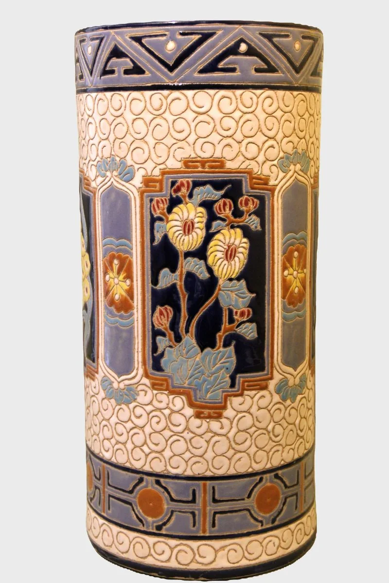 Paraplubak  - Diversen › Varia - €225.00 - Paraplubak in de stijl van Boch.
Diameter 22cm; 48cm hoog.
Ca 1930-1950