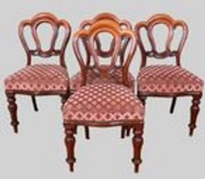 Set van 4 victoriaanse stoelen thumbnail 2